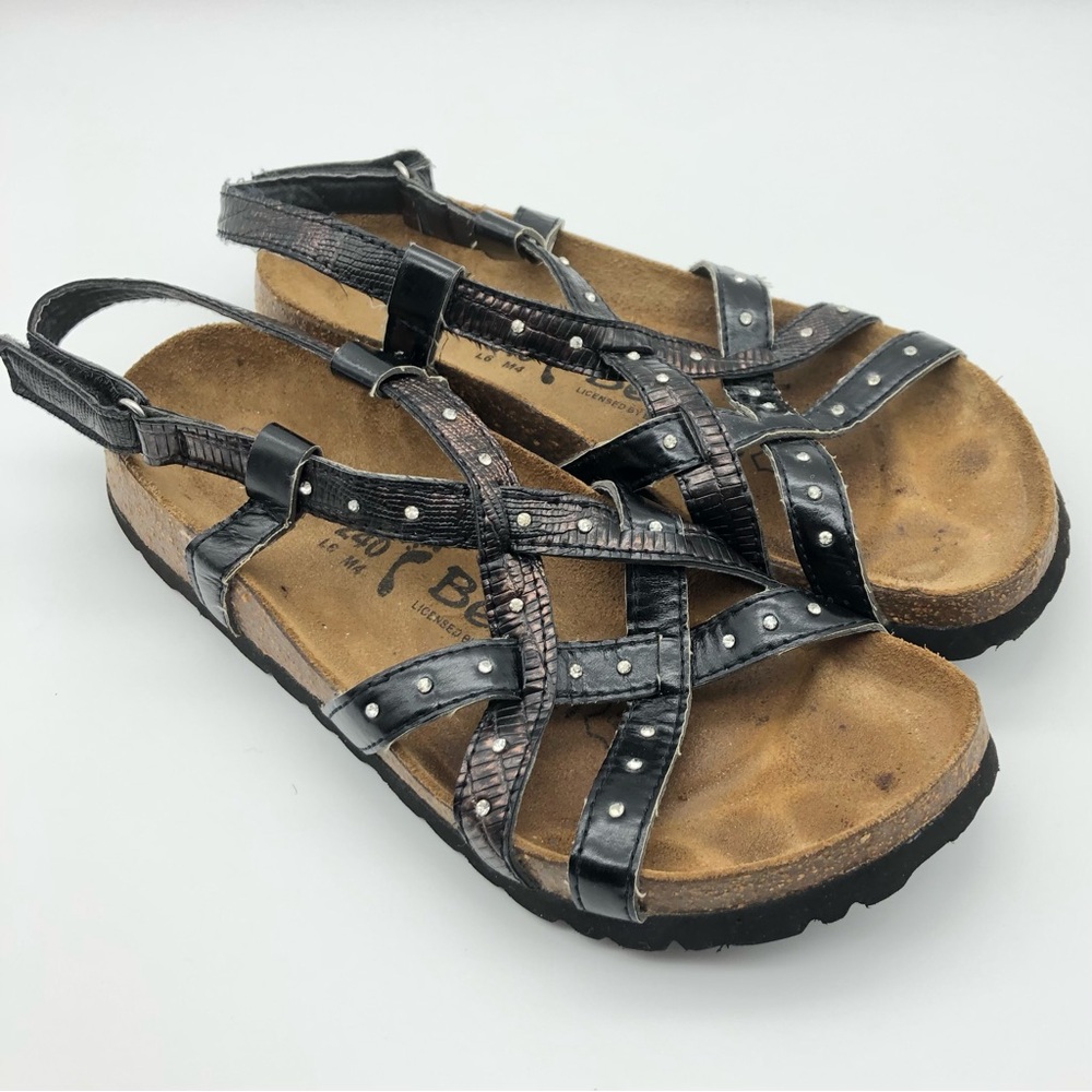 Birkenstock Black and Brown Strappy Sandals